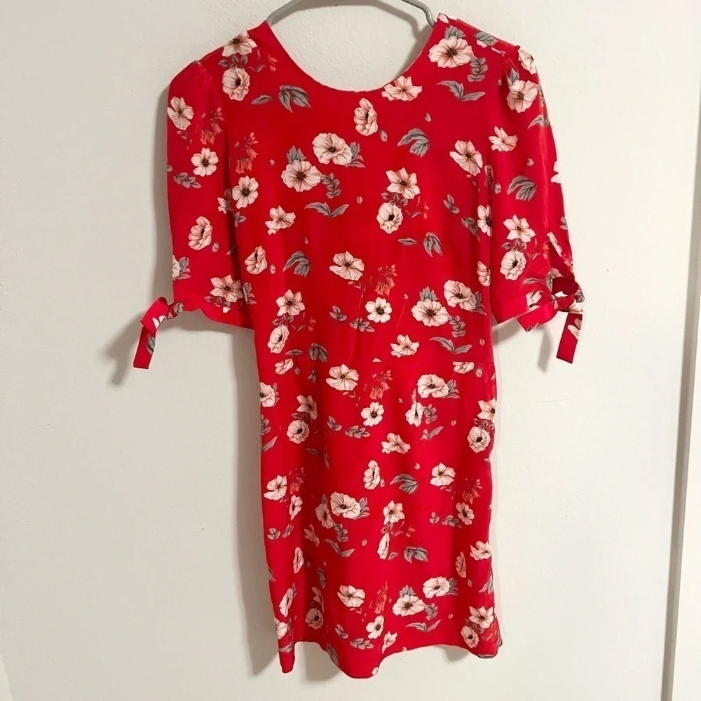 Intermix Cleo Silk red floral mini Dress